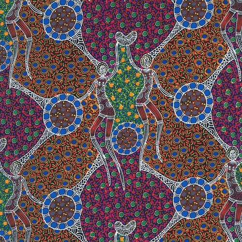 Super Sale | M&S Textiles | Aboriginal Art Women Dancing near Waterhole WDWM