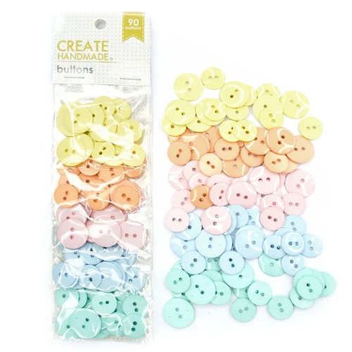 Create Handmade Buttons Waterfall  Pastels 90pack BWB056