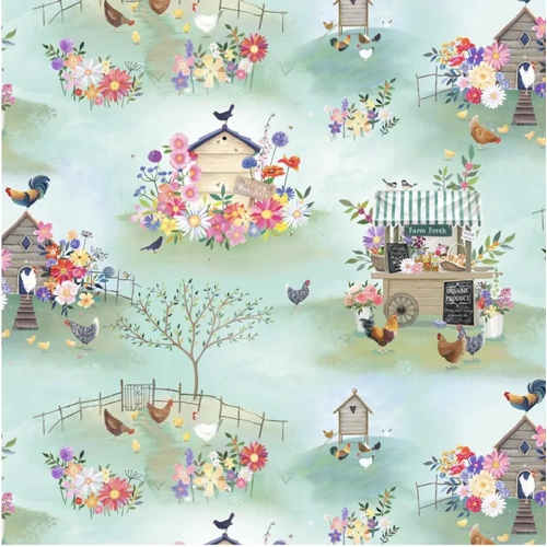 Fabric Remnant | | Simple Life Digital Farm Life 52cm