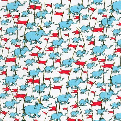 Fabric Remnant | A Little Dr Seuss Horton The Elephant 60cm