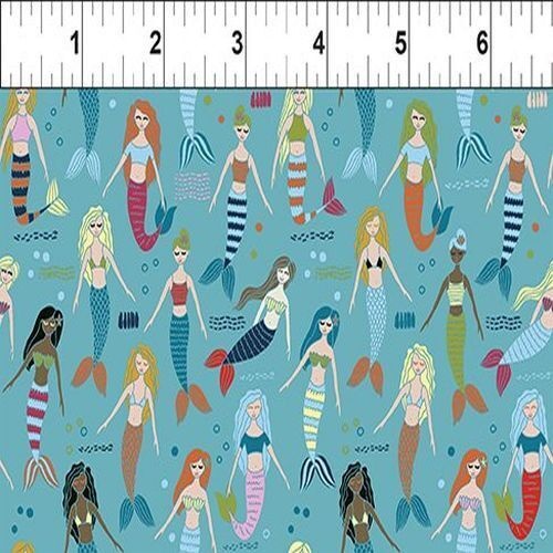 Fabric Remnant | Mermaids Swimming Novelty 47cm