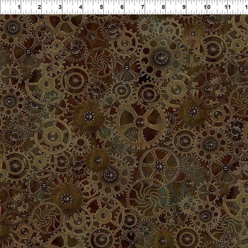 Fabric Remnant | Steampunk Menagerie Large Gears ( 72cm x 112cm)