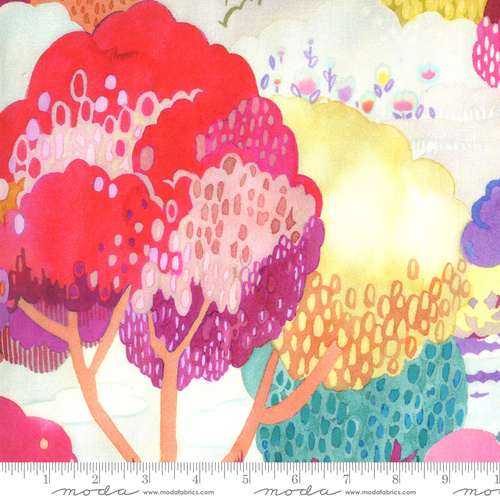 Fabric Remnant | Moda Fanciful Forest Scenic Petal  ( 78cm x 112cm)