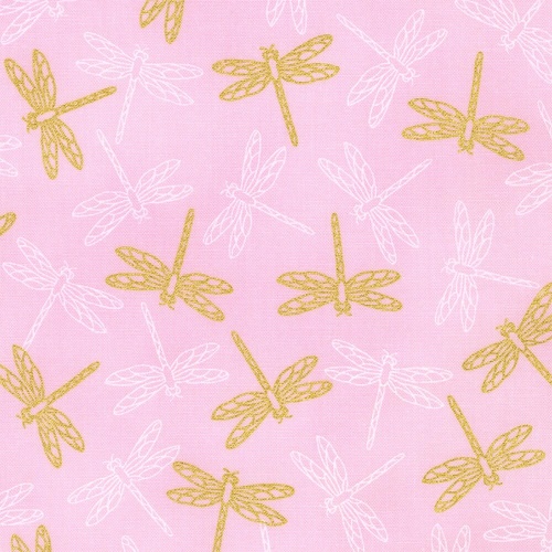 Fabric Remnant | Robert Kaufman Aurelia Metallic Dragonflies (86cm x 112cm)