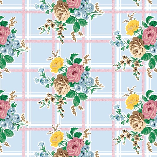 Fabric Remnant | Edward Terrace Floral Check (79cm x 112cm)