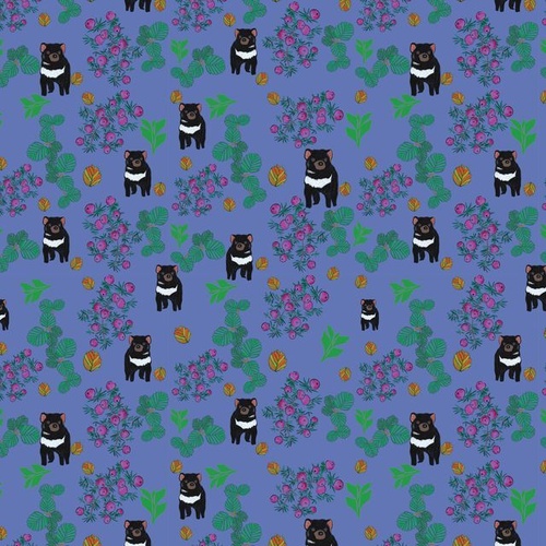 Fabric Remnant | Red Parka Australian Tasmanian Devil (38cm x 112cm)