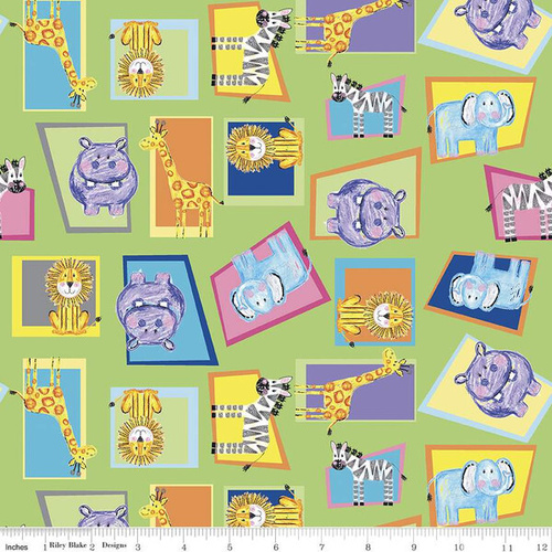 Fabric Remnant | Colourful Friends Animal Patch (72cm x 112cm)