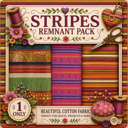 Fabric Remnant Pack | Modern Stripes 3 Designs - 1 ONLY