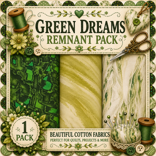 Fabric Remnant Pack | Green Dreams 3 Designs - 1 ONLY