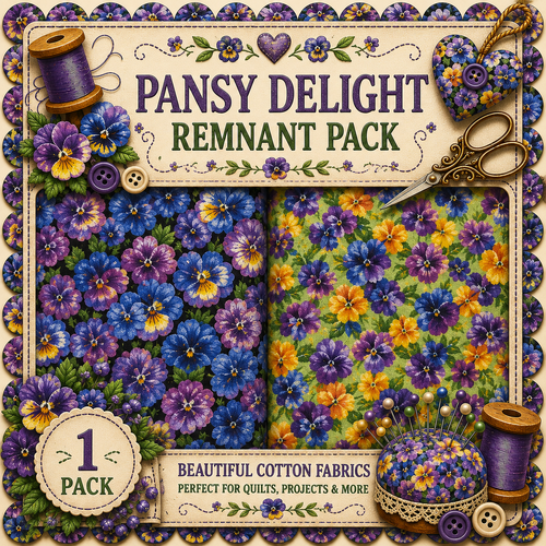 Fabric Remnant Pack | Pansy Delight 2 Designs - 1 ONLY
