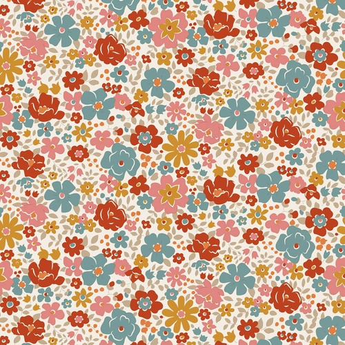 Tilda | Village Life | Floral Esther Warm Cream Rust 100681