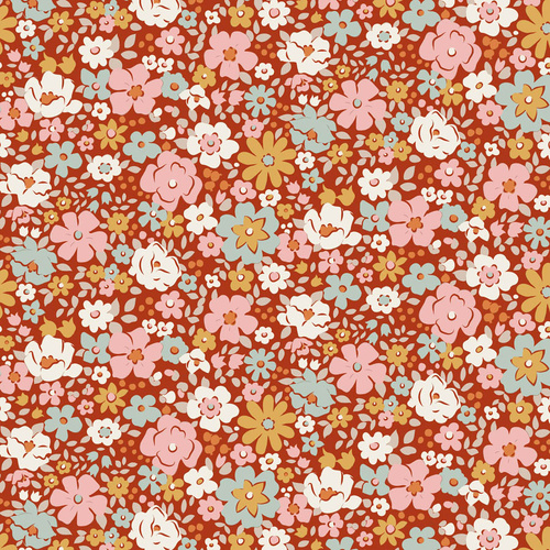 Tilda | Village Life | Floral Esther Cream Rust 100685