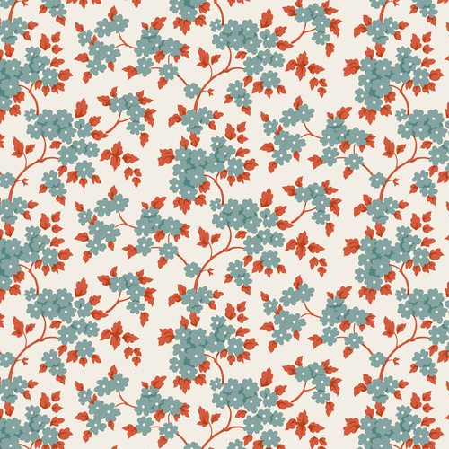 Tilda | Village Life | Floral Ruth Rust Teal 100686