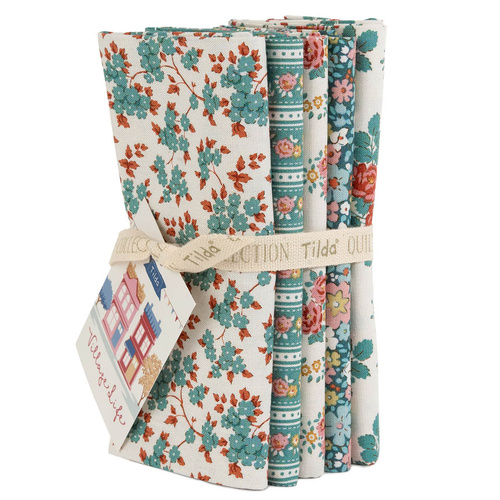 Tilda | Village Life | Floral FQ Bundle Teal 30025