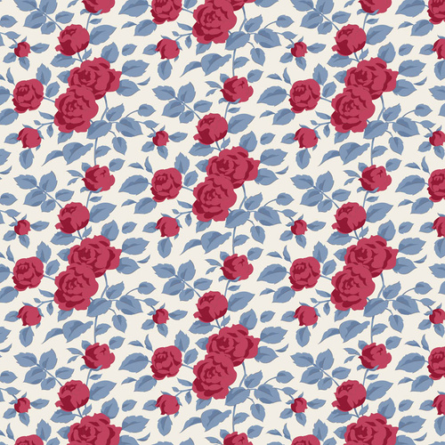 Tilda | Village Life | Floral Margot Cream Burgundy 100694