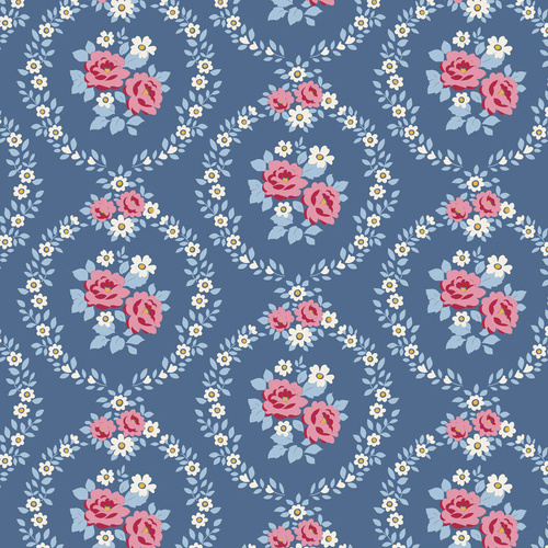 Tilda | Village Life | Floral Mable Blue 100697