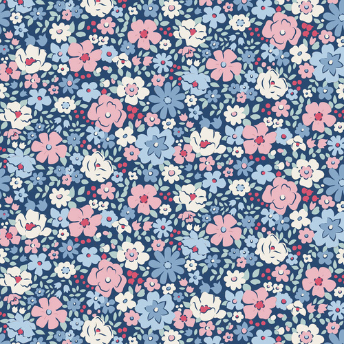 Tilda | Village Life | Floral Esther Blue 100699