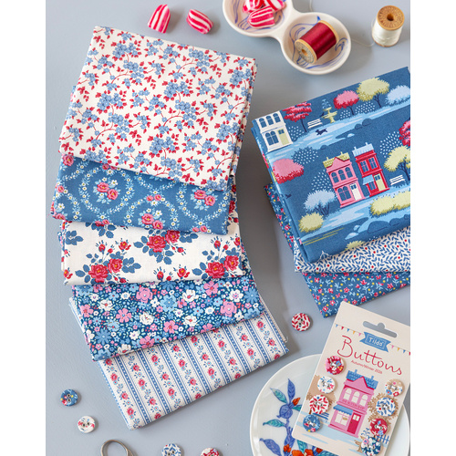 Tilda | Village Life | Floral FQ Bundle Blue - 8 Designs