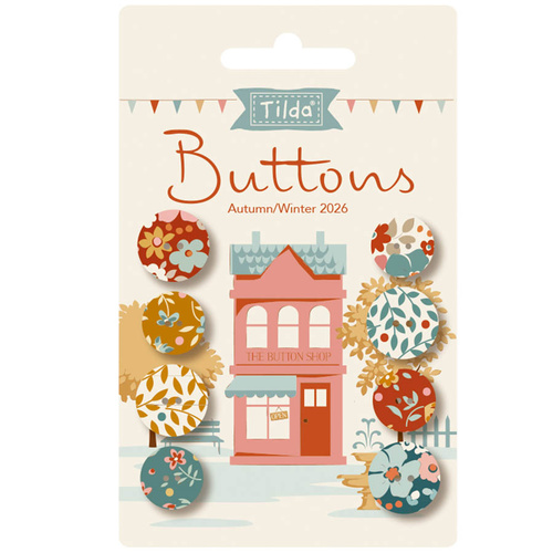 Tilda | Village Life | Floral Fabric Buttons 14mm/16mm 400080