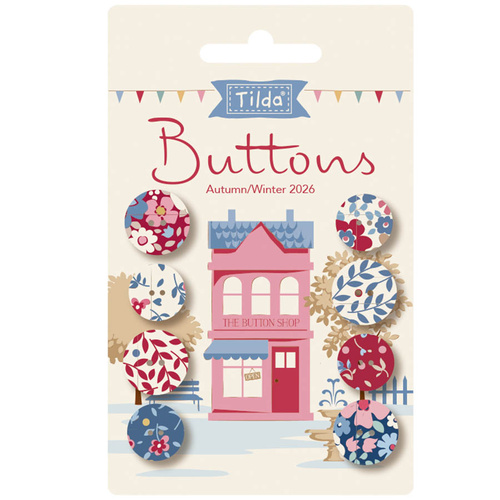 Tilda | Village Life | Floral Fabric Buttons 14mm/16mm 400081
