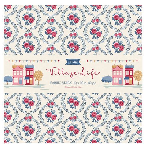 Tilda | Village Life | Fabric Stack 10" Squares 40pcs - 300282