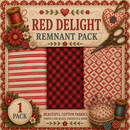 Fabric Remnant Pack | Red Delight 3 Designs - 1 ONLY