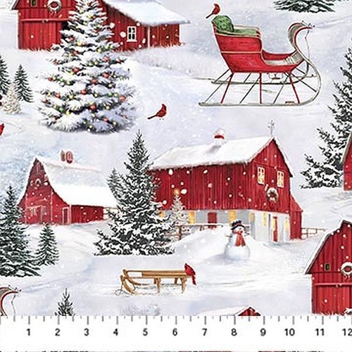 Fabric Remnant | Farmstead Friends Scenic 34cm