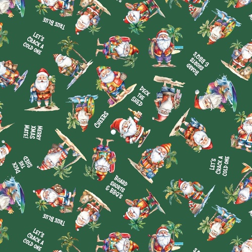 Fabric Remnant | Old Mate Aussie Christmas Santa 32cm