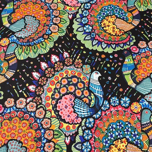 Fabric Remnant | Alexander Henry El Pollo Stylised Rooster (64cm x 112cm)