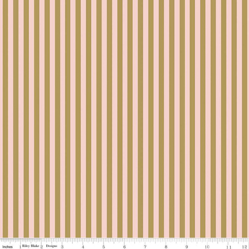 Fabric Remnant | Bliss Stripes Rose Sparkle (72cm x 112cm)