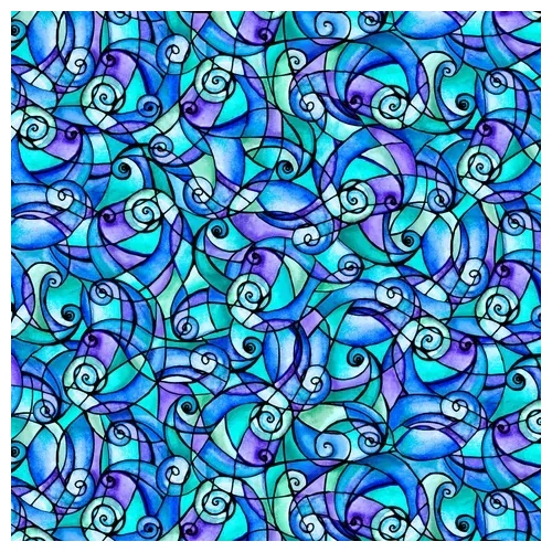Fabric Remnant | Flower to the Sun Stained Glass Swirl (67cm x 112cm)