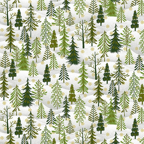 Fabric Remnant | Winter Joys Christmas Trees (82cm x 112cm)