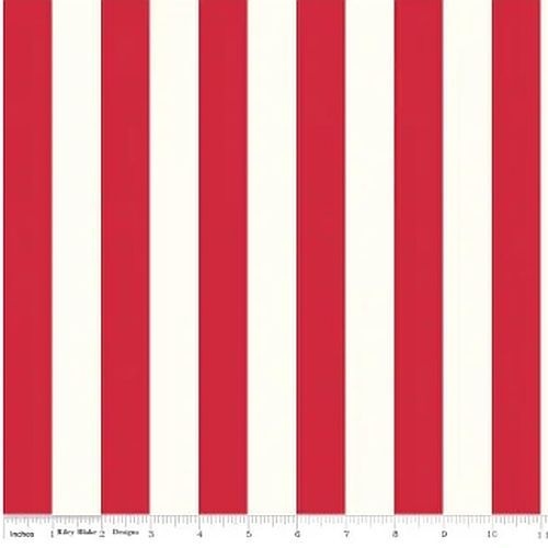 Fabric Remnant |	 RILEY BLAKE Super Sale 1" Le Creme Stripe (88cm x 112cm)