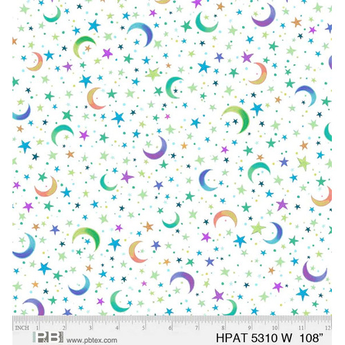 Fabric Remnant | Hootie Patootie Stars Moons 108" Wideback 78cm