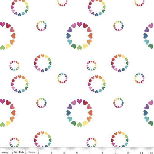 Fabric Remnant | Dream Rain Heartfelt Hearts (62cm x 112cm)