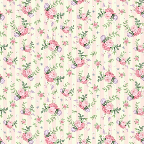 Fabric Remnant | Little Wren Cottage Floral Stripe (88cm x 112cm)