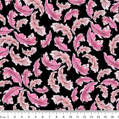 Fabric Remnant | Loralie Flamingo Fancy Feathers (82cm x 112cm)