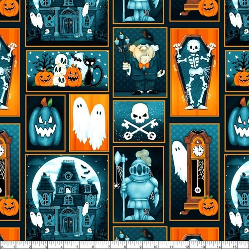 Fabric Remnant | Welcome Foolish Mortals Glow Collage  (51cm x 112cm)