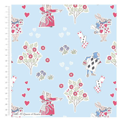 Fabric Remnant | Licensed Alice in Wonderland Queen of Hearts (58cm x 112cm)