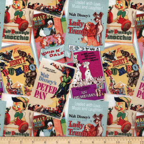 Fabric Remnant | Licensed Disney Classic Movie Posters (57cm x 112cm)
