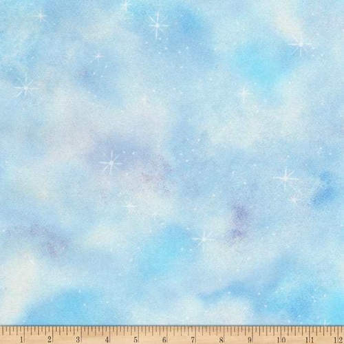 Fabric Remnant | Morningmoon Fairies Sky Blue Stars (64cm x 112cm)