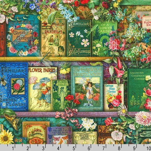 Fabric Remnant | Tales from the Garden Book Shelf  (58cm x 112cm)