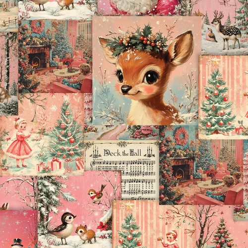 Fabric Remnant | Santa's Symphony Christmas Baby Reindeer (45cm x 112cm)