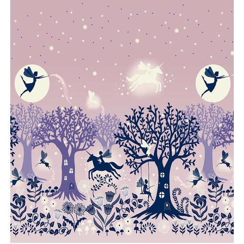 Lewis & Irene | Glow Fairies | Fairy Glow Pink Double Edge Border A867.1