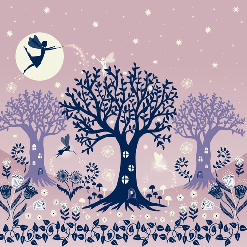 Lewis & Irene | Glow Fairies | 56" Glow in the Dark Tree of Life Quilt Panel P4
