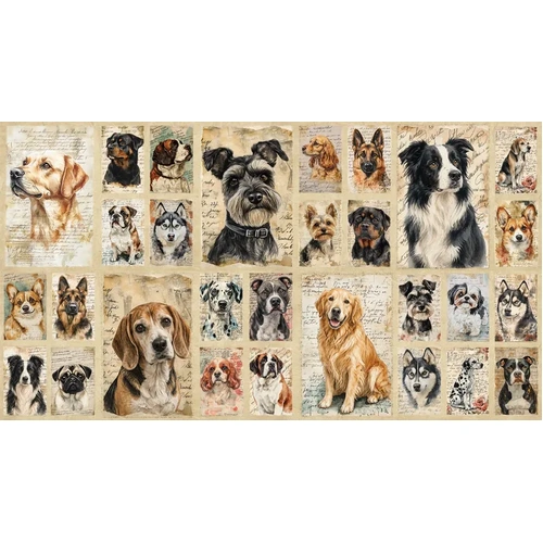 Devonstone | Coops Farm Puppy Dogs Blocks 24" Panel DV7937