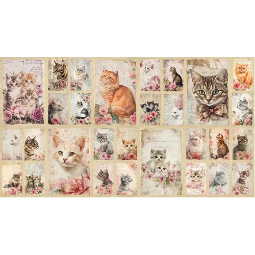 Devonstone | Coops Farm Cats & Kittens Blocks 24" Panel DV7936