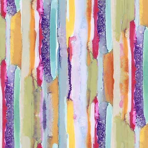 P & B Textiles | Tree of Life | Watercolour Stripe Multi PB6380 MU