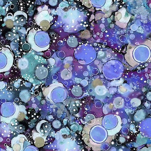 P & B Textiles | Tree of Life |  Bubbles Blue Violet PB6379BV