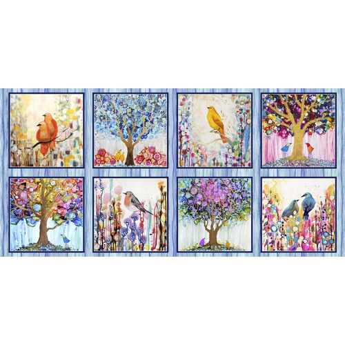 P & B Textiles | Tree of Life |  8 Block 24" Panel PB6377MU